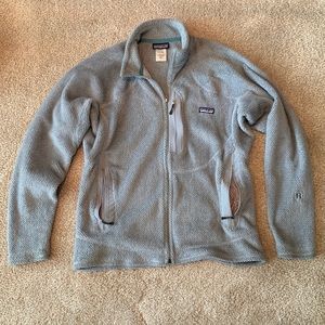 Men’s Grey Patagonia 100% recycled polyester full-zip jacket